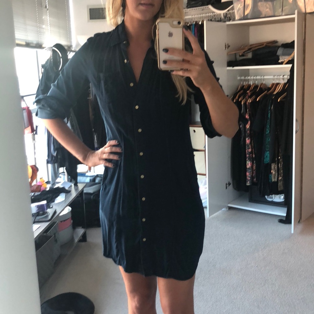 Denim style tee shirt dress